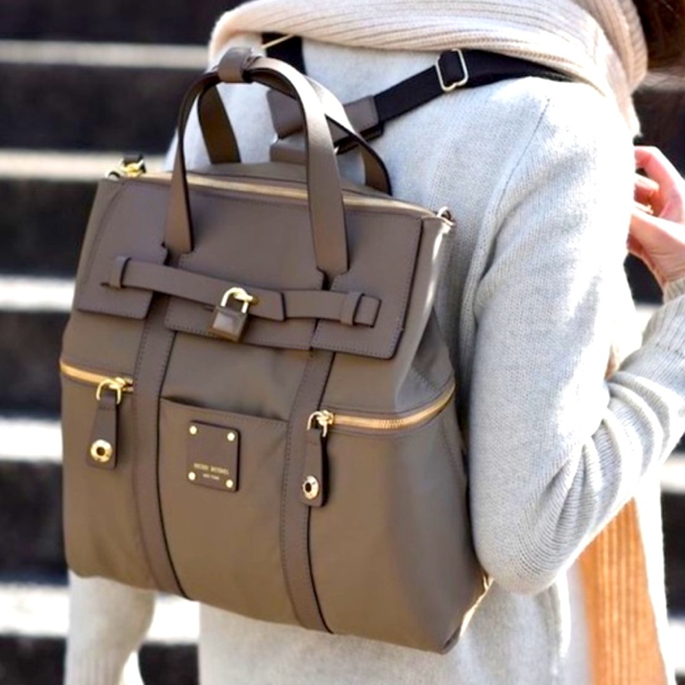 Henri Bendel New York Jetsetter Dark Grey Convertible Backpack Shoulder Bag